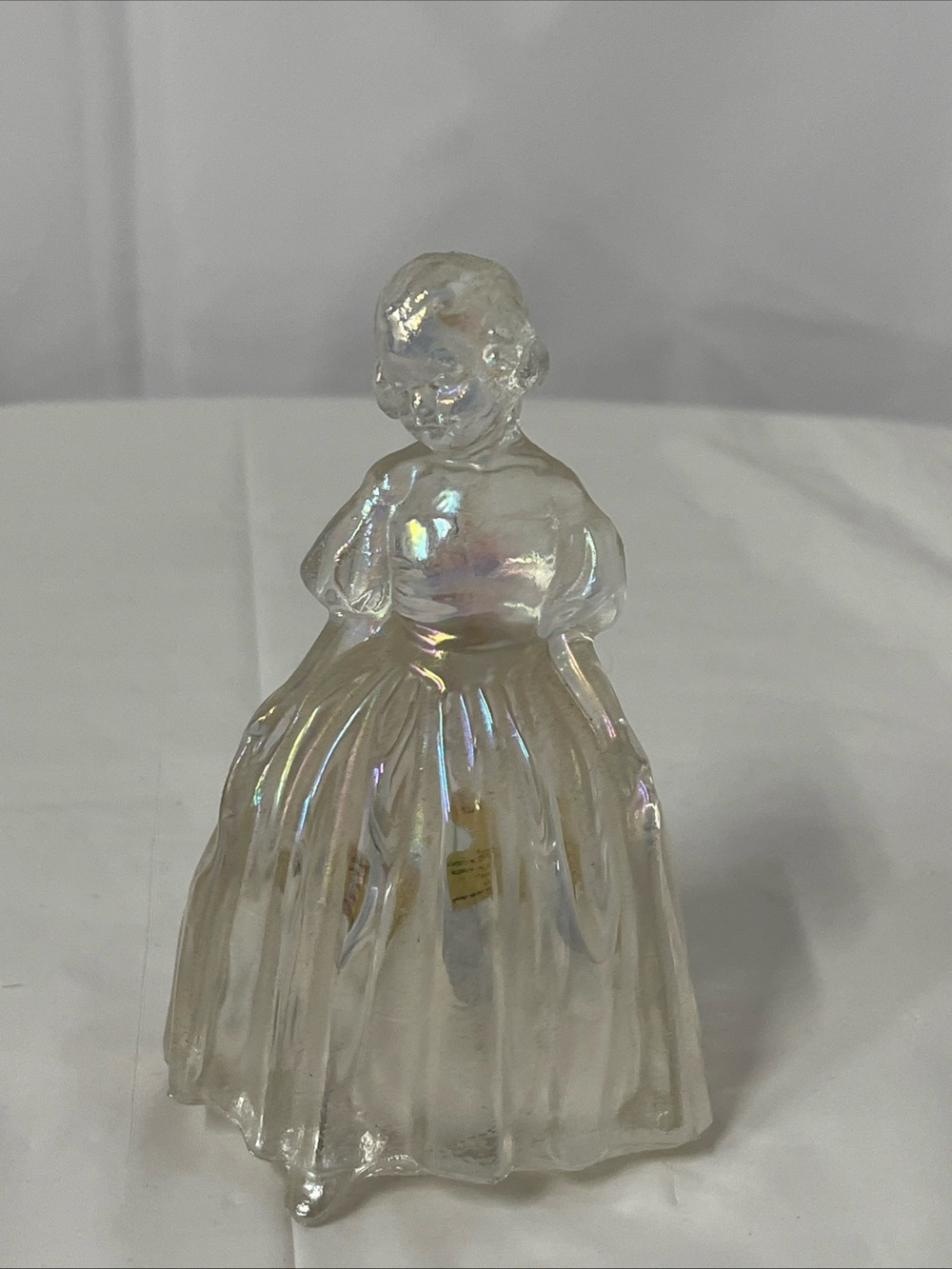 Iridescent Clear Glass Girl Figurine - Decorative Home Accent